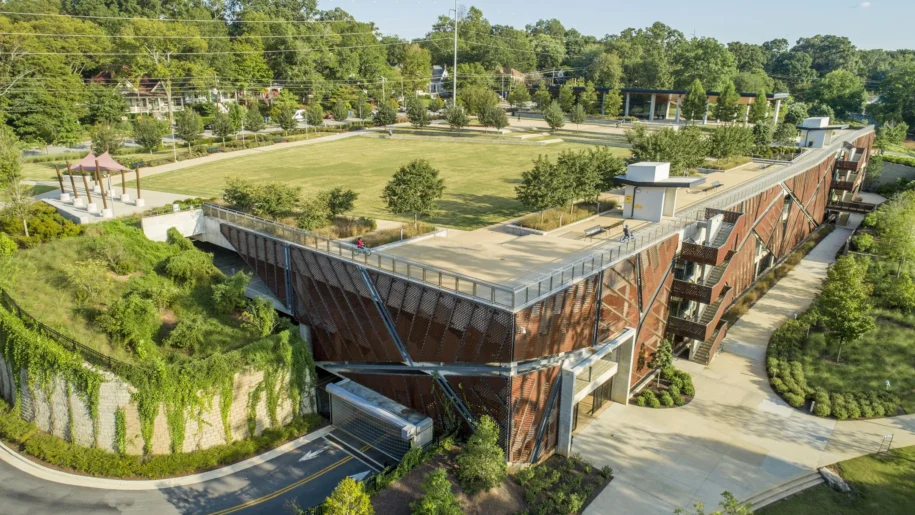HGOR’s Grant Park Gateway hides a 1,000-space structure beneath a vibrant public park. Explore this award-winning model for sustainable infrastructure and historic park preservation at Zoo Atlanta.