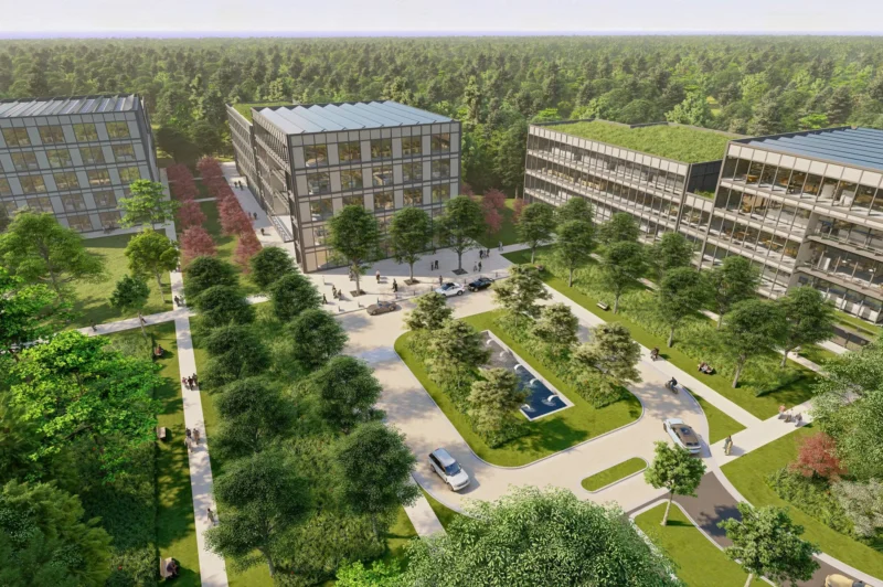 Rendering of buildings with tree space