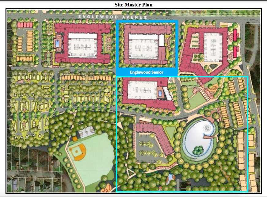  General location of the parks component (bottom right) at the Englewood development. 