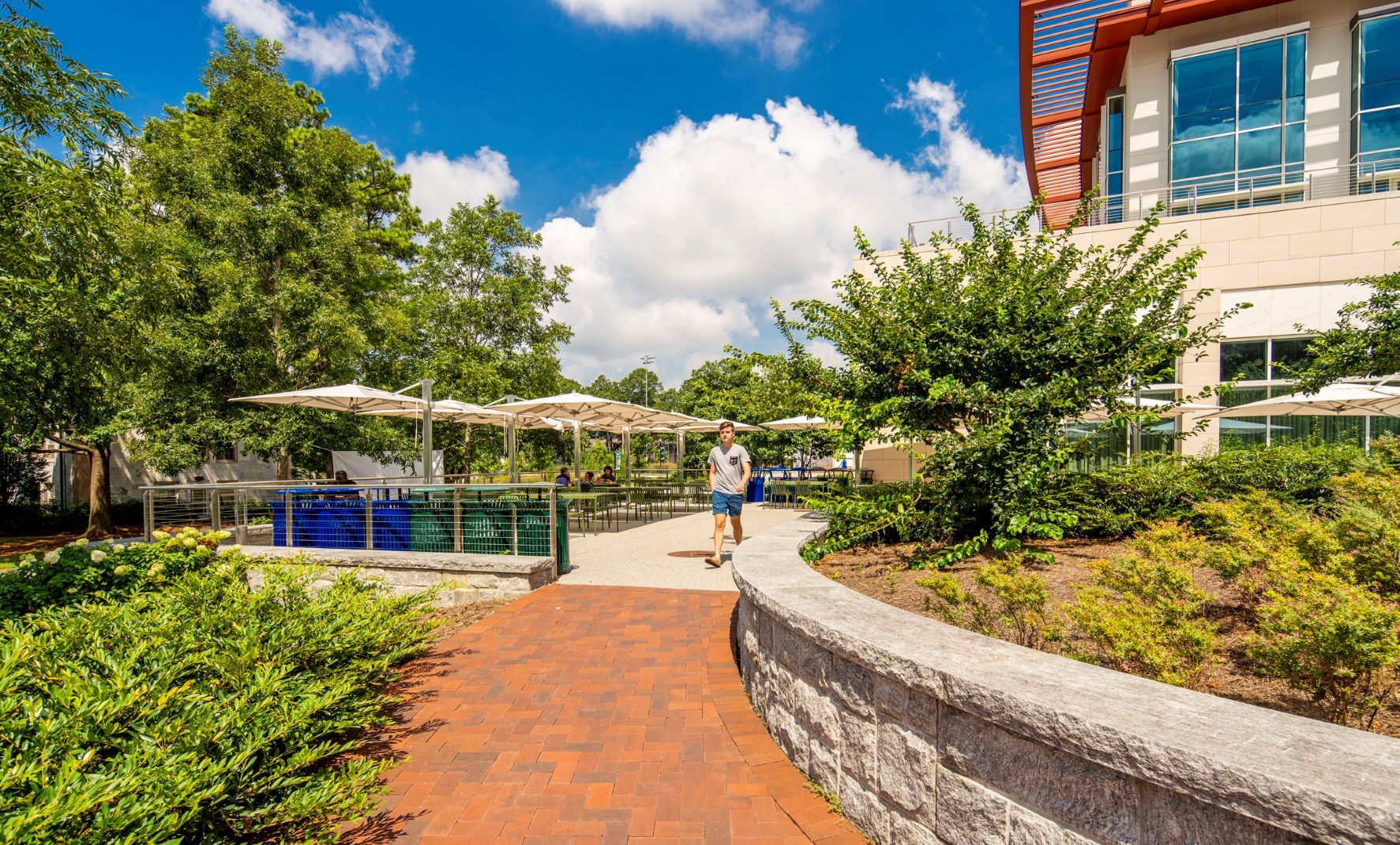 Emory University Campus Life Center outside walking path Emory University Campus Life Center outside walking path