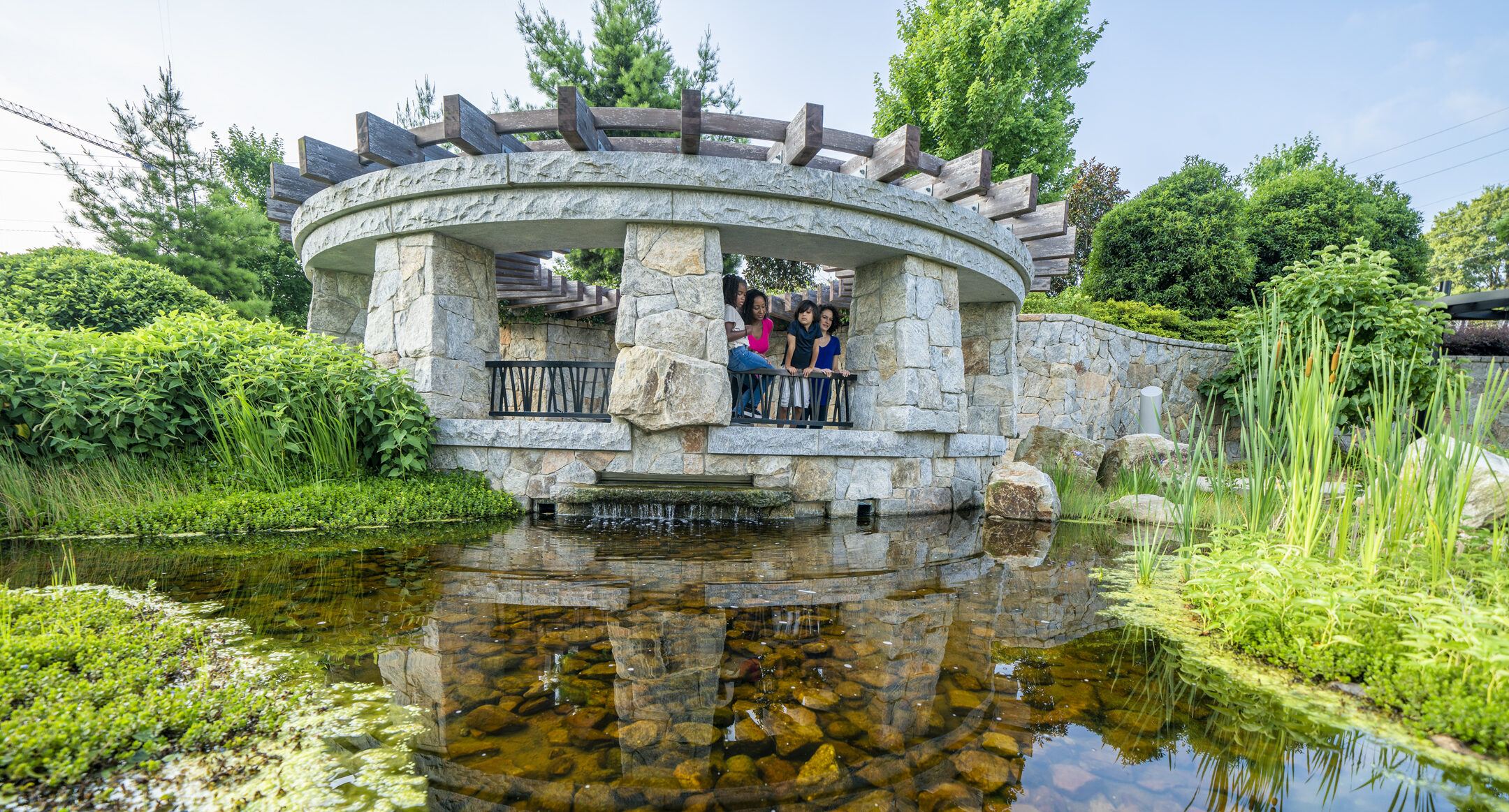 Children's Healthcare of Atlanta landscape stone structure viewing pond