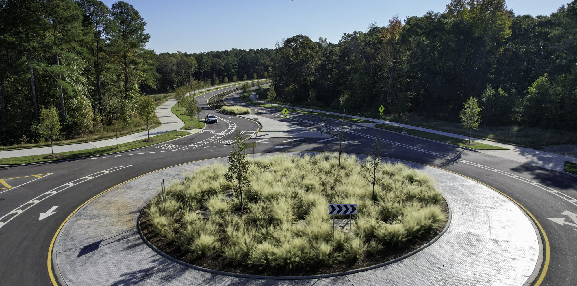 Street with a roundabout