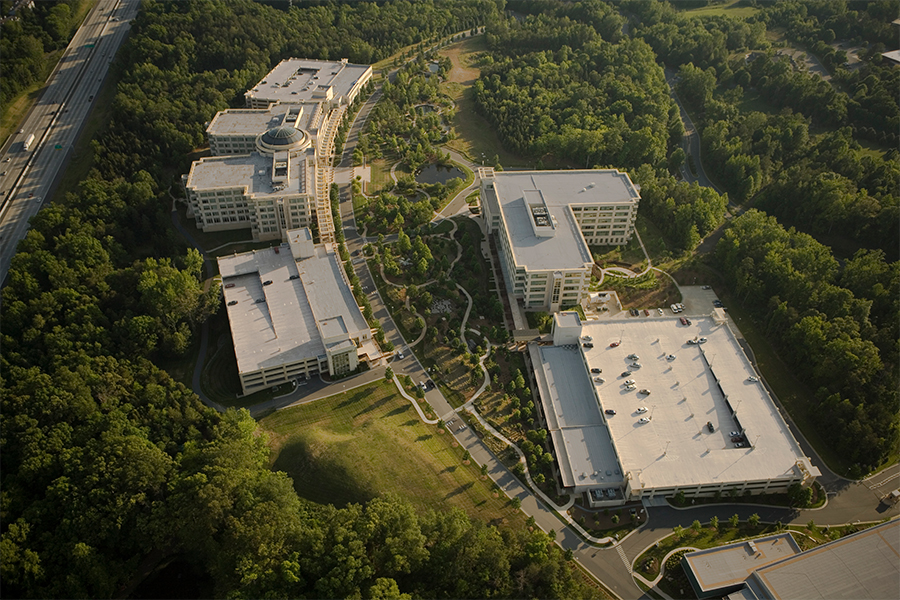 TIAA CREF HQ aerial view of compound