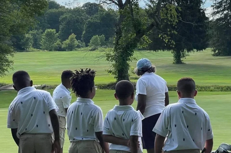 Group of kids on the golf course