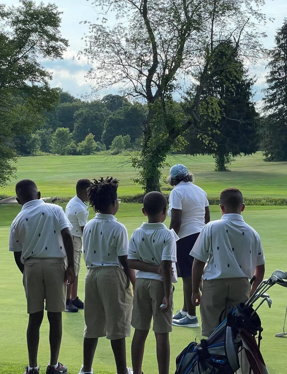 Group of kids on the golf course