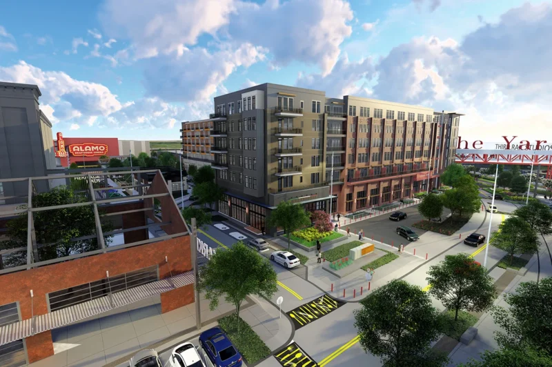 Rendering of buildings and city area
