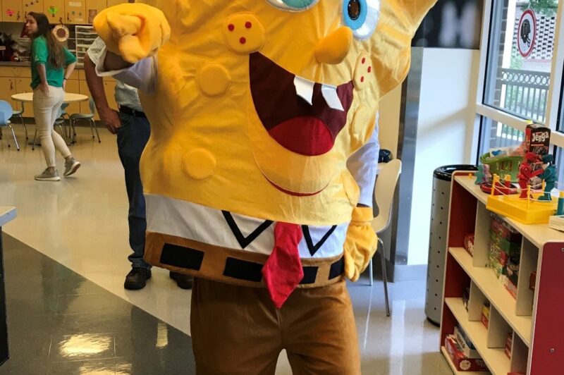 Someone dressed as SpongeBob Squarepants