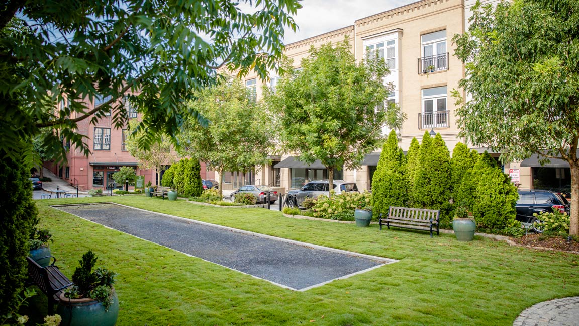 bocce and square in Glenwood Park